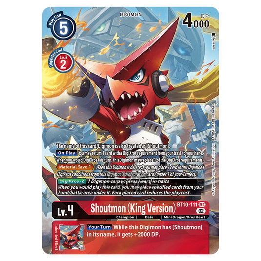 Digimon Card Game - BT10 - Xros Encounter - Shoutmon (King Version) (SEC) - BT10-111A