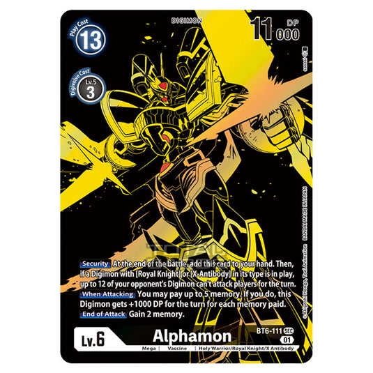 Digimon Card Game - BT10 - Xros Encounter - Alphamon (SEC) - BT6-111