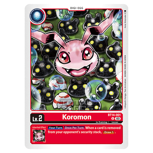 Digimon Card Game - BT14 - Blast Ace - Koromon - (Uncommon) - BT14-001