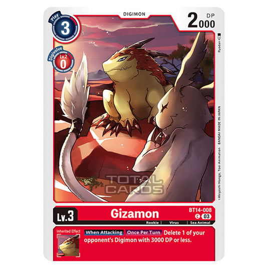 Digimon Card Game - BT14 - Blast Ace - Gizamon - (Common) - BT14-008