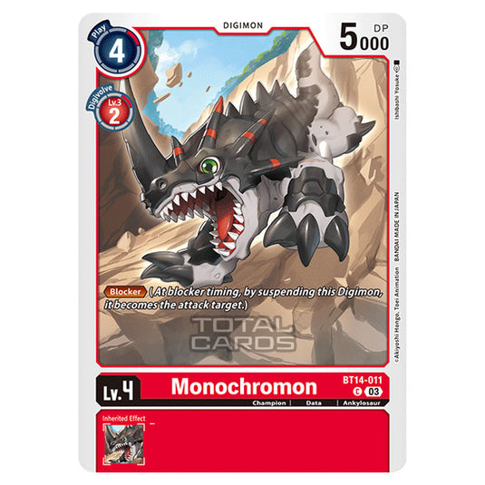 Digimon Card Game - BT14 - Blast Ace - Monochromon - (Common) - BT14-011