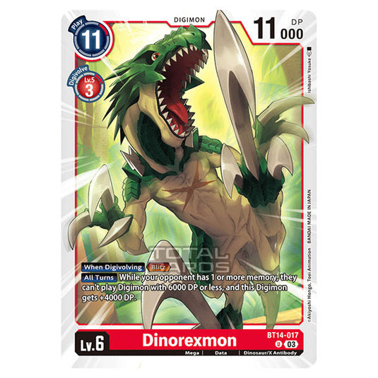 Digimon Card Game - BT14 - Blast Ace - Dinorexmon - (Uncommon) - BT14-017