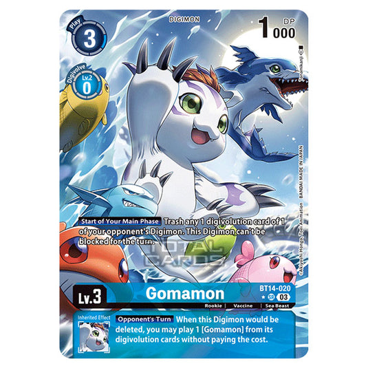 Digimon Card Game - BT14 - Blast Ace - Gomamon - (Alternative Art) - BT14-020b