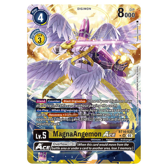 Digimon Card Game - BT14 - Blast Ace - MagnaAngemon - (Alternative Art) - BT14-037b