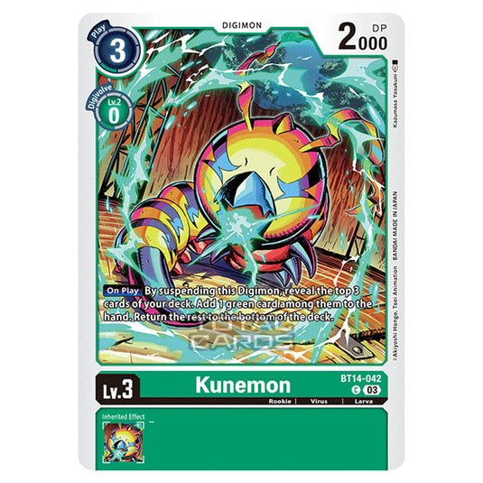 Digimon Card Game - BT14 - Blast Ace - Kunemon - (Common) - BT14-042