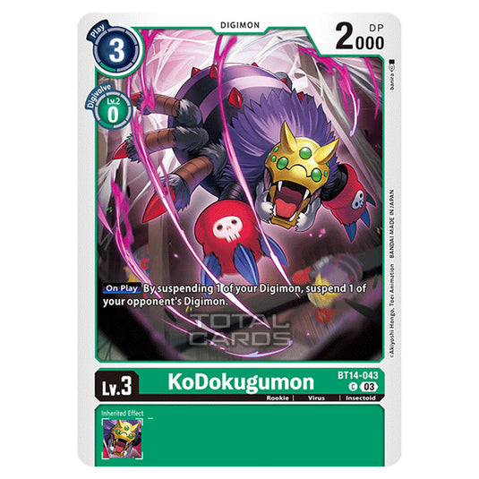 Digimon Card Game - BT14 - Blast Ace - KoDokugumon - (Common) - BT14-043