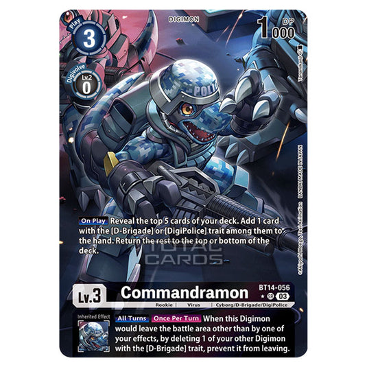 Digimon Card Game - BT14 - Blast Ace - Commandramon - (Alternative Art) - BT14-056b