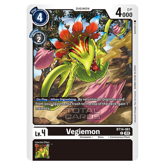 Digimon Card Game - BT14 - Blast Ace - Vegiemon - (Common) - BT14-061