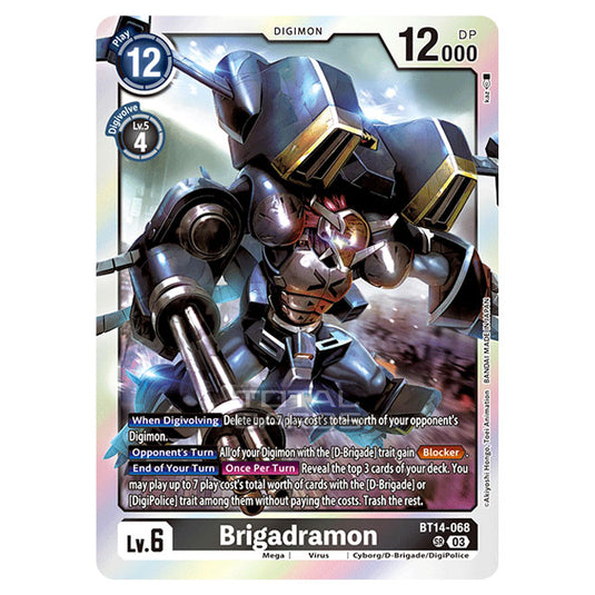 Digimon Card Game - BT14 - Blast Ace - Brigadramon - (Super Rare) - BT14-068a