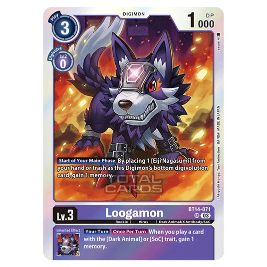 Digimon Card Game - BT14 - Blast Ace - Loogamon - (Super Rare) - BT14-071a