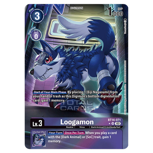 Digimon Card Game - BT14 - Blast Ace - Loogamon - (Alternative Art) - BT14-071b