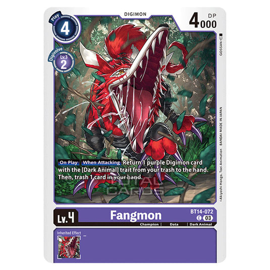 Digimon Card Game - BT14 - Blast Ace - Fangmon - (Common) - BT14-072
