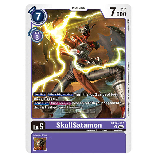 Digimon Card Game - BT14 - Blast Ace - SkullSatamon - (Common) - BT14-077