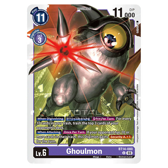 Digimon Card Game - BT14 - Blast Ace - Ghoulmon - (Uncommon) - BT14-080
