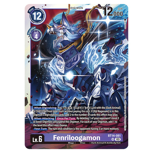 Digimon Card Game - BT14 - Blast Ace - Fenriloogamon - (Super Rare) - BT14-081a