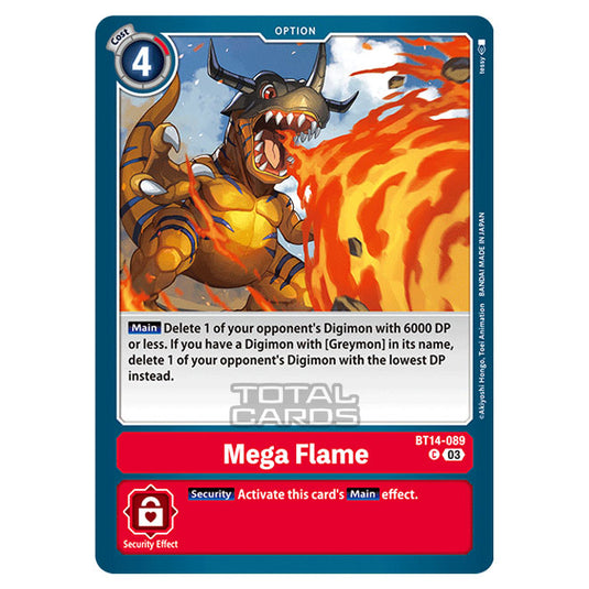 Digimon Card Game - BT14 - Blast Ace - Mega Flame - (Common) - BT14-089