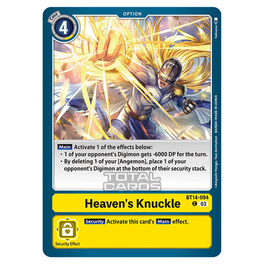 Digimon Card Game - BT14 - Blast Ace - Heaven's Knuckle - (Common) - BT14-094