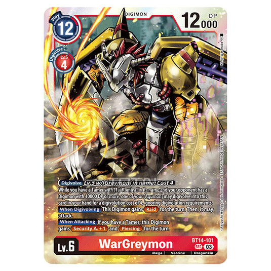 Digimon Card Game - BT14 - Blast Ace - WarGreymon - (Secret Rare) - BT14-101a