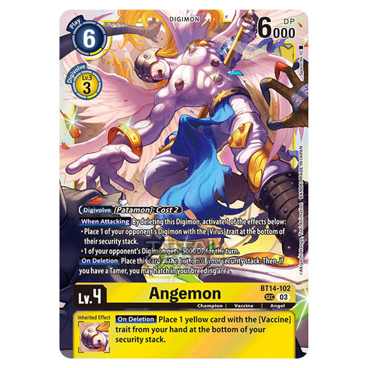 Digimon Card Game - BT14 - Blast Ace - Angemon - (Secret Rare) - BT14-102a