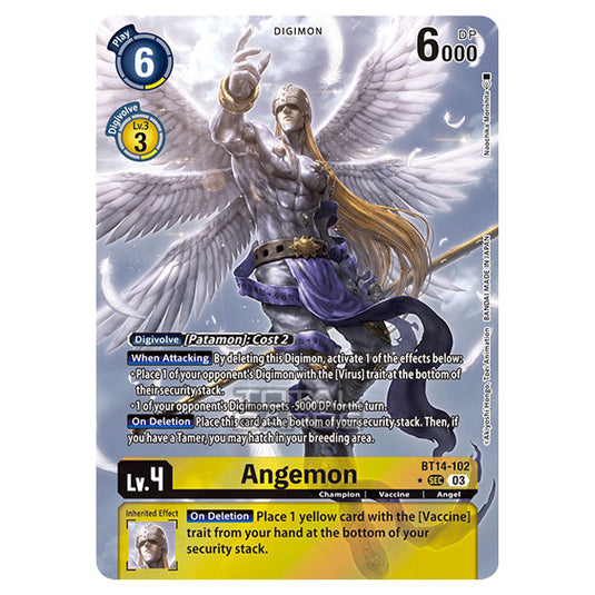 Digimon Card Game - BT14 - Blast Ace - Angemon - (Alternative Art) - BT14-102b