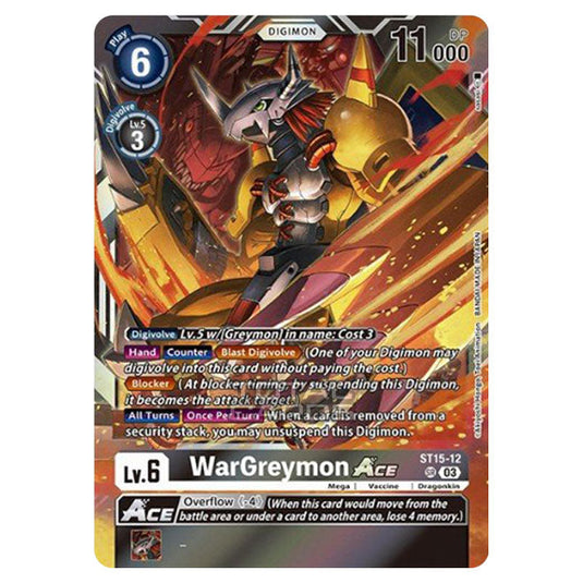 Digimon Card Game - BT14 - Blast Ace - WarGreymon - (Alternative Art) - ST15-12 (Box Topper)
