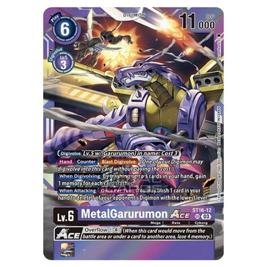 Digimon Card Game - BT14 - Blast Ace - MetalGarurumon - (Alternative Art) - ST16-12 (Box Topper)