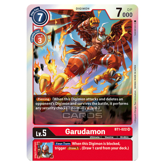 Digimon Card Game - Release Special Booster Ver.1.0 (BT01-03) - Garudamon (Super Rare) - BT1-022