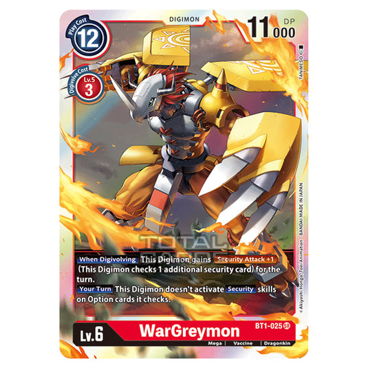 Digimon Card Game - Release Special Booster Ver.1.0 (BT01-03) - WarGreymon (Super Rare) - BT1-025