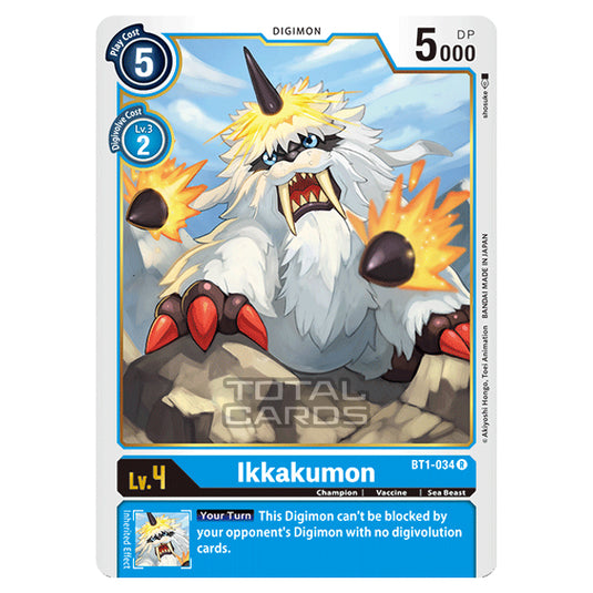 Digimon Card Game - Release Special Booster Ver.1.0 (BT01-03) - Ikkakumon (Rare) - BT1-034