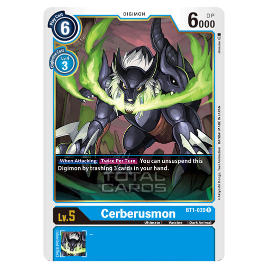 Digimon Card Game - Release Special Booster Ver.1.0 (BT01-03) - Cerberusmon (Rare) - BT1-039