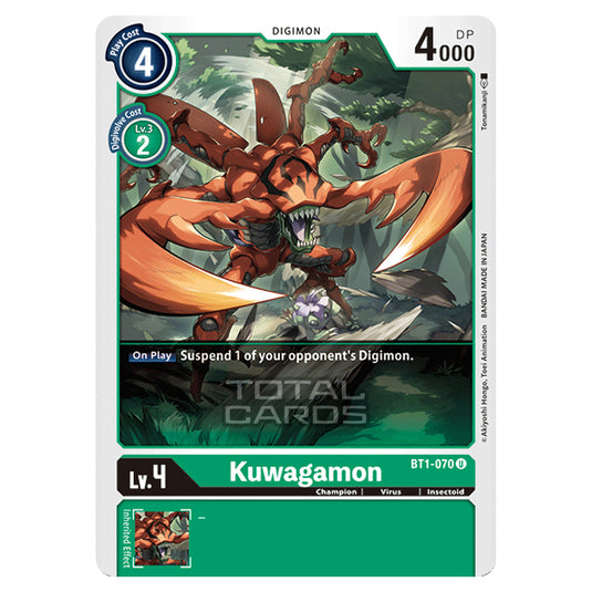 Digimon Card Game - Release Special Booster Ver.1.0 (BT01-03) - Kuwagamon (Uncommon) - BT1-070