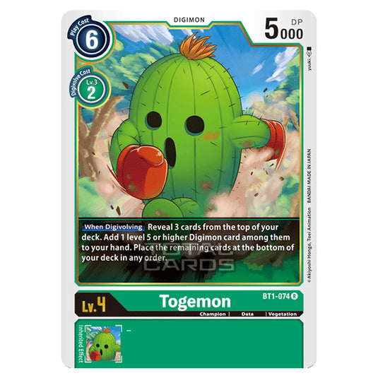 Digimon Card Game - Release Special Booster Ver.1.0 (BT01-03) - Togemon (Rare) - BT1-074