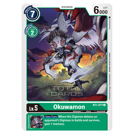 Digimon Card Game - Release Special Booster Ver.1.0 (BT01-03) - Okuwamon (Common) - BT1-077