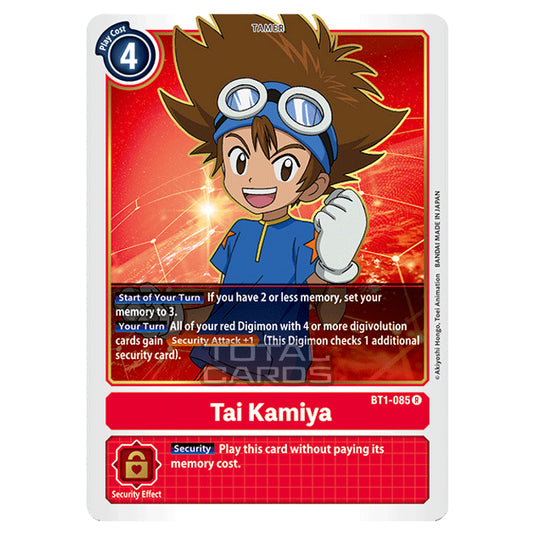 Digimon Card Game - Release Special Booster Ver.1.0 (BT01-03) - Tai Kamiya (Rare) - BT1-085