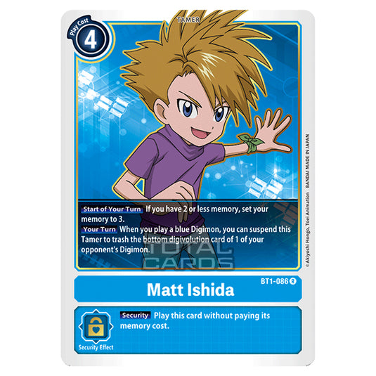 Digimon Card Game - Release Special Booster Ver.1.0 (BT01-03) - Matt Ishida (Rare) - BT1-086