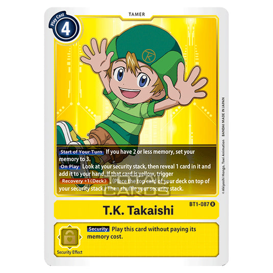 Digimon Card Game - Release Special Booster Ver.1.0 (BT01-03) - T.K. Takaishi (Rare) - BT1-087