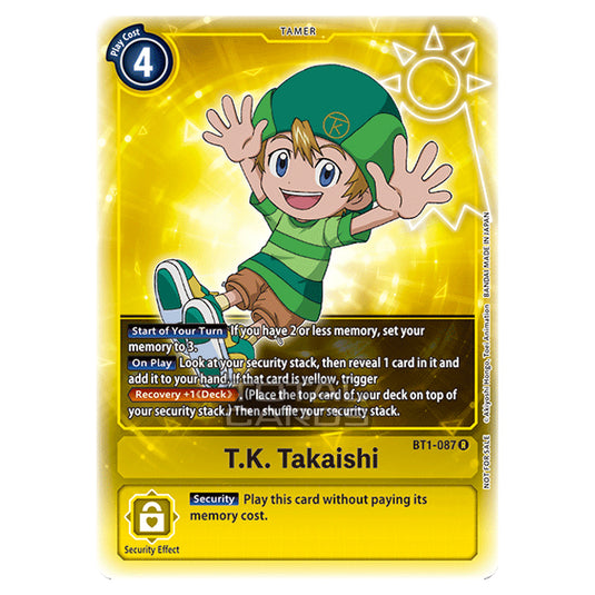 Digimon Card Game - Release Special Booster Ver.1.0 (BT01-03) - T.K. Takaishi (Alternate Art) (Rare) - BT1-087A