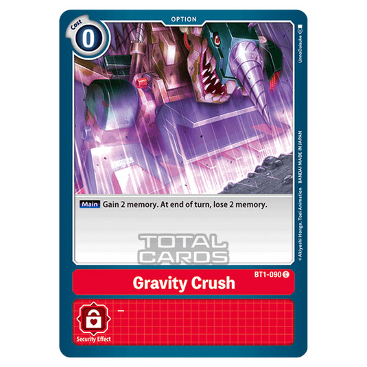 Digimon Card Game - Release Special Booster Ver.1.0 (BT01-03) - Gravity Crush (Common) - BT1-090