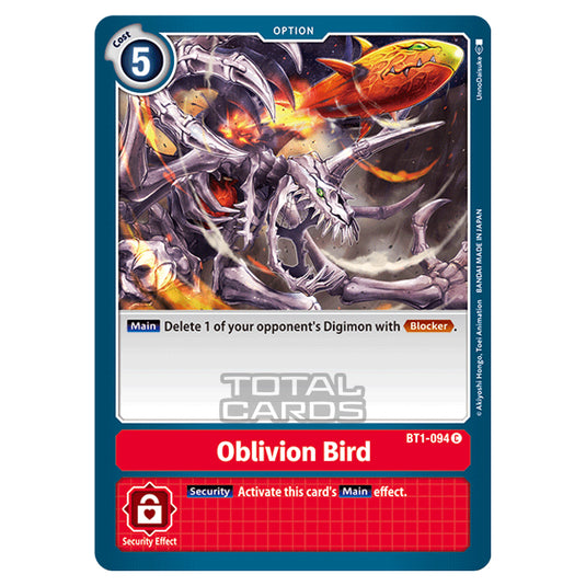 Digimon Card Game - Release Special Booster Ver.1.0 (BT01-03) - Oblivion Bird (Common) - BT1-094