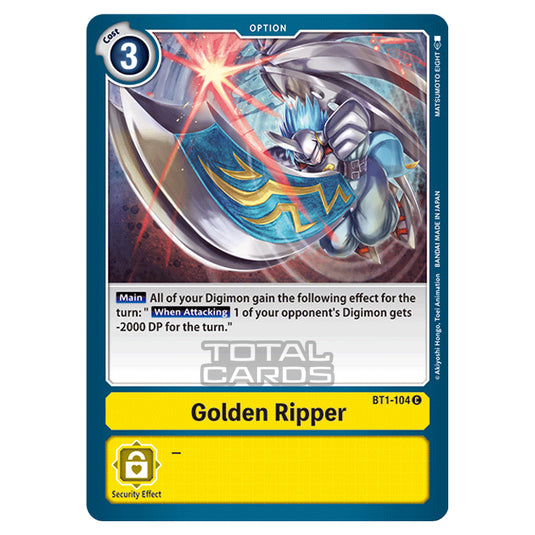 Digimon Card Game - Release Special Booster Ver.1.0 (BT01-03) - Golden Ripper (Common) - BT1-104