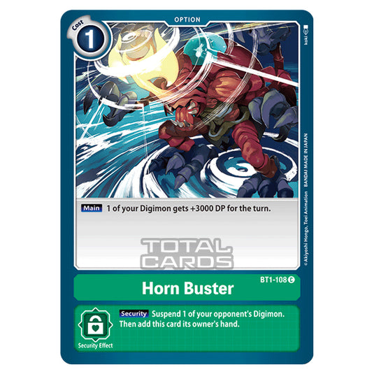 Digimon Card Game - Release Special Booster Ver.1.0 (BT01-03) - Horn Buster (Common) - BT1-108