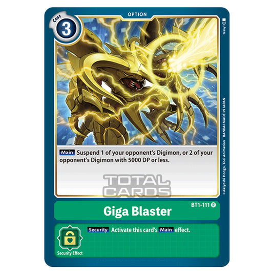 Digimon Card Game - Release Special Booster Ver.1.0 (BT01-03) - Giga Blaster (Rare) - BT1-111