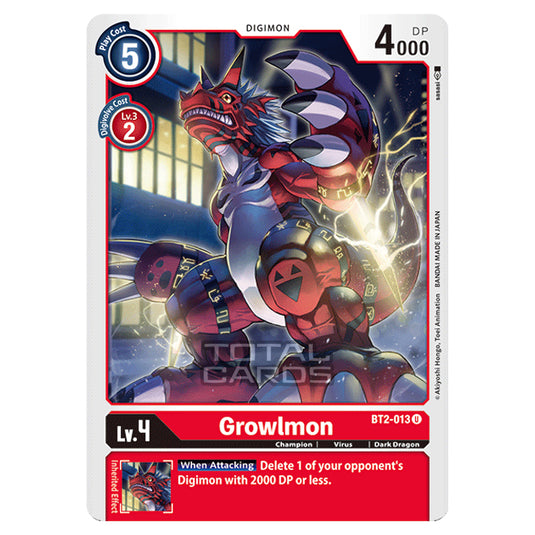 Digimon Card Game - Release Special Booster Ver.1.0 (BT01-03) - Growlmon (Uncommon) - BT2-013