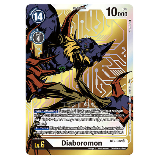 Digimon Card Game - Release Special Booster Ver.1.0 (BT01-03) - Diaboromon (Alternate Art) (Super Rare) - BT2-082A