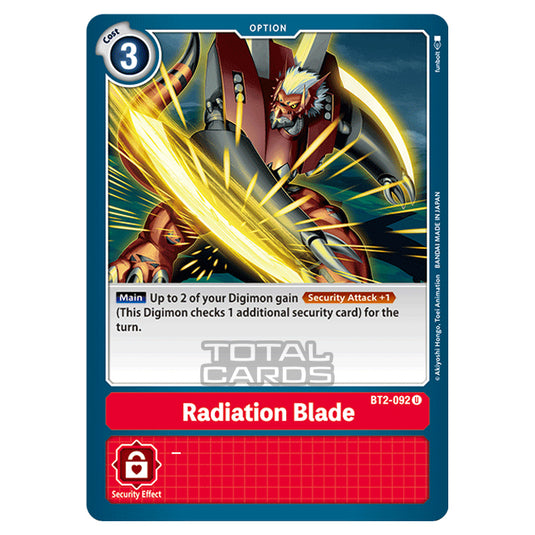 Digimon Card Game - Release Special Booster Ver.1.0 (BT01-03) - Radiation Blade (Uncommon) - BT2-092