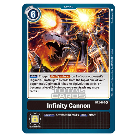 Digimon Card Game - Release Special Booster Ver.1.0 (BT01-03) - Infinity Cannon (Rare) - BT2-106