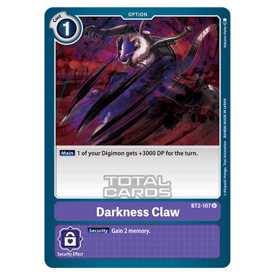 Digimon Card Game - Release Special Booster Ver.1.0 (BT01-03) - Darkness Claw (Uncommon) - BT2-107