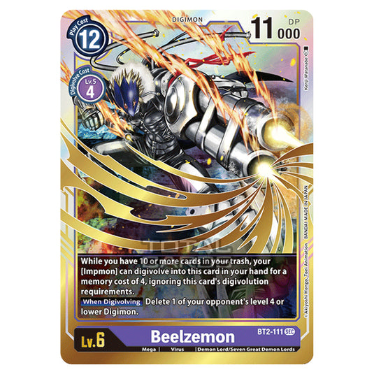 Digimon Card Game - Release Special Booster Ver.1.0 (BT01-03) - Beelzemon (Secret Rare) - BT2-111