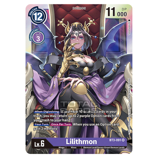 Digimon Card Game - Release Special Booster Ver.1.0 (BT01-03) - Lilithmon (Super Rare) - BT3-091