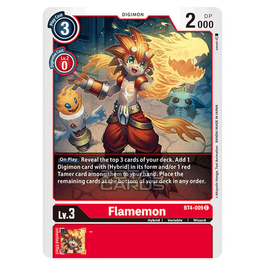 Digimon Card Game - Great Legend (BT04) - Flamemon (Common) - BT4-009